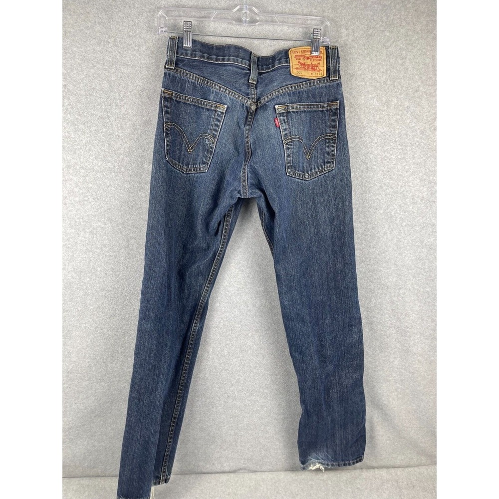 Levi's 505 Jeans Mens 29 Blue Regular Fit Western Rancher Cowboy Dark Wash 29x32 - Picture 5 of 13